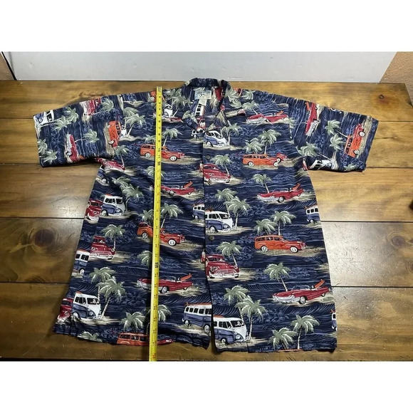 Big Dogs Mens Nature Hawaiian AOP Car Print Short Sleeve Shirt Size Large - Picture 2 of 8
